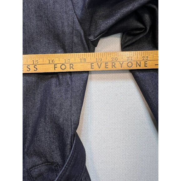 Gap 1969 Womens Belted Trench Coat Double Breasted Denim Size XS Dark Blue Rinse - Picture 8 of 11